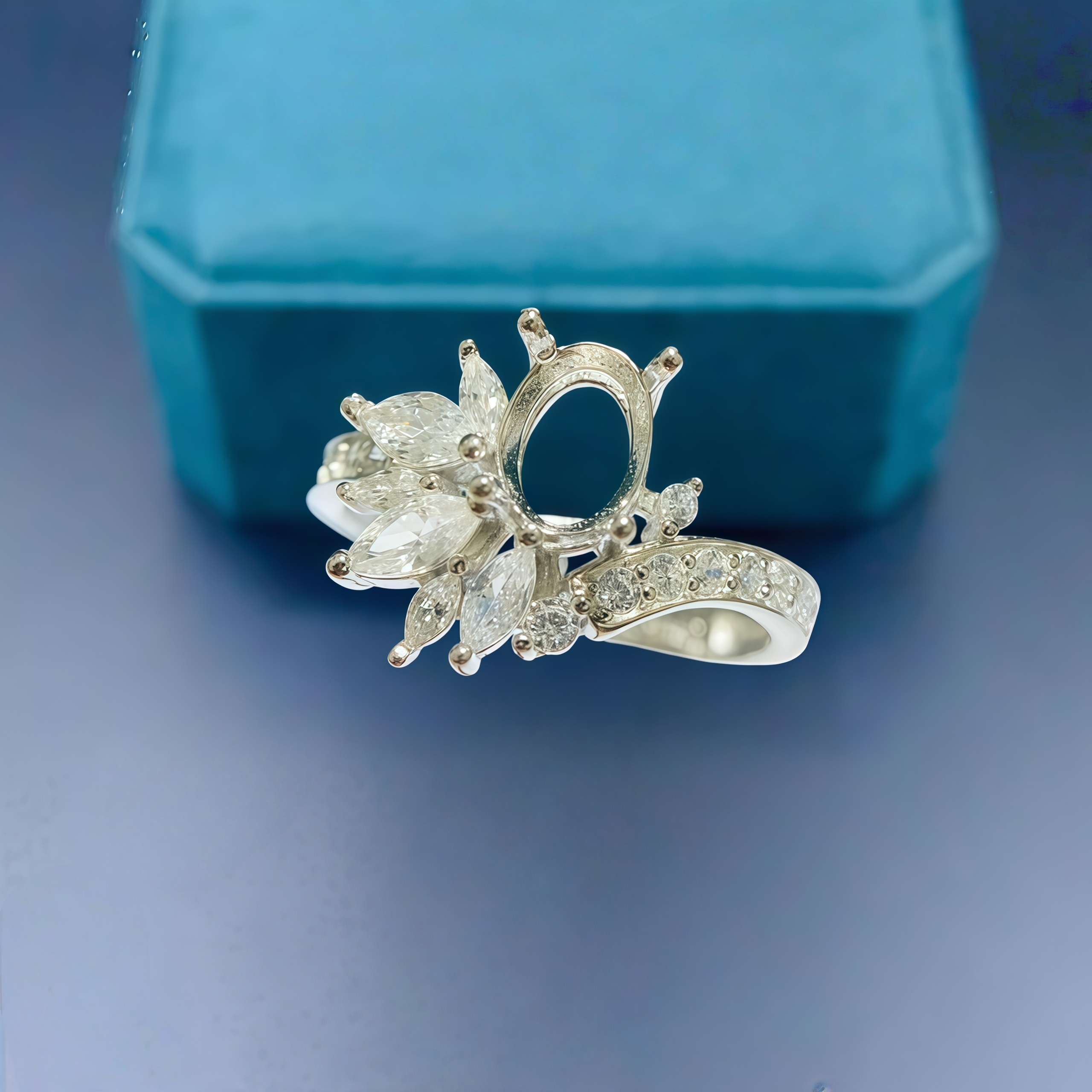 Sterling Silver Ring - Setting 5*7mm Oval Stone Fashion DIY