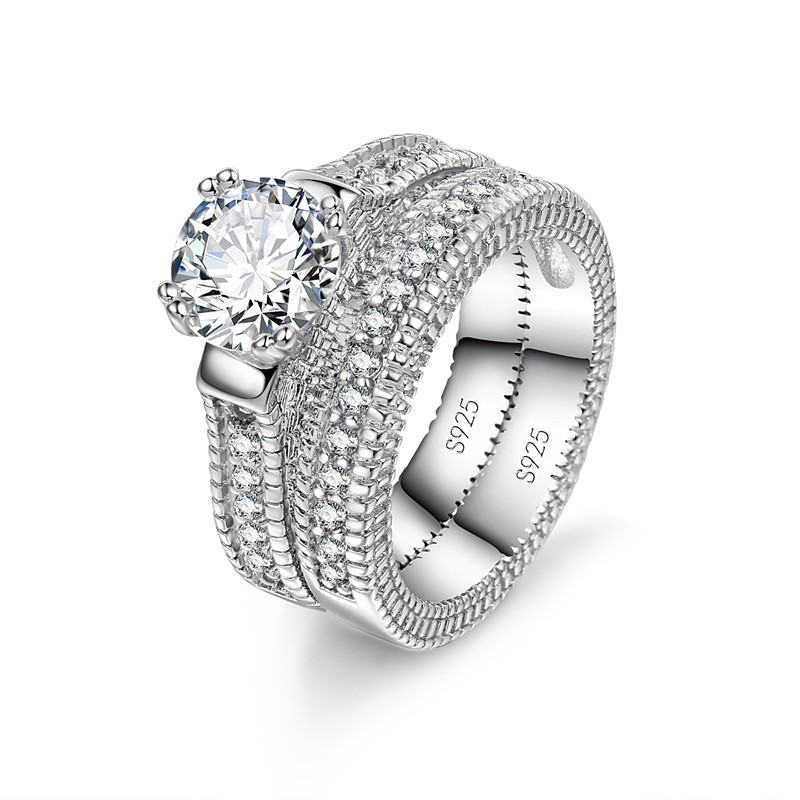 Couple Ring Set - Elegant Wedding Engagement Couple Rings Set