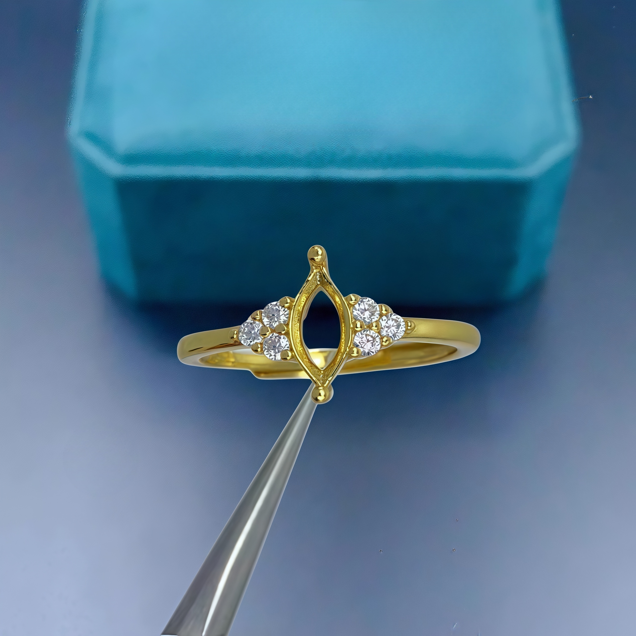 Sterling Silver Ring - Y Fashion Ring Holder DIY Empty
