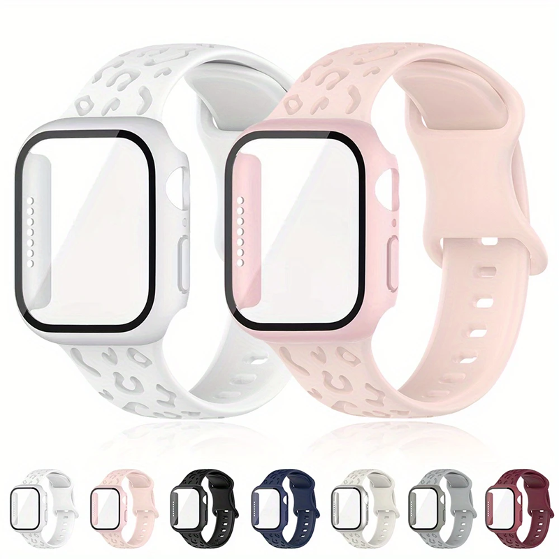 Jewelry Smart Watches - Glass+Case+Strap for Apple Watch Band 45mm