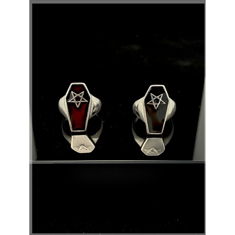 Titanium Steel Ring - Pentagram Coffin Ring Niche Design Titanium