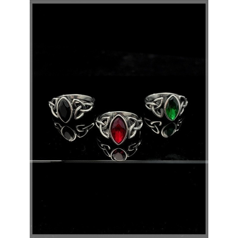 Titanium Steel Ring - European and American Gemstone Titanium Steel