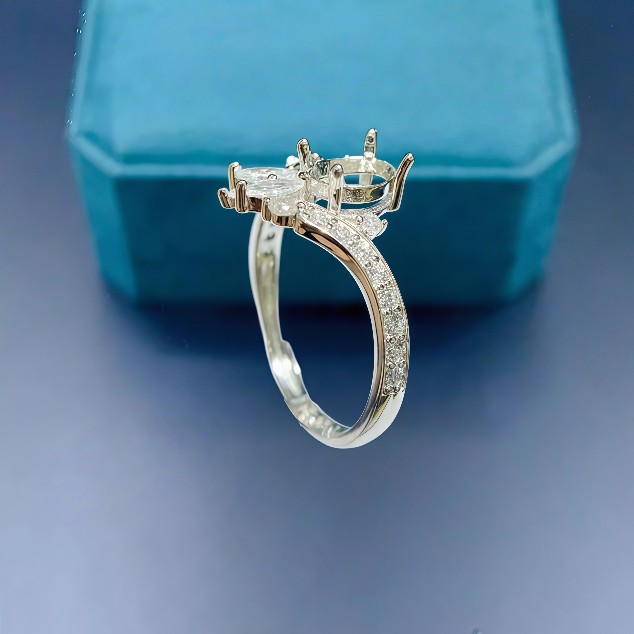 Setting 5*7mm Oval Stone Fashi - Sterling Silver Ring ulasan dan harga