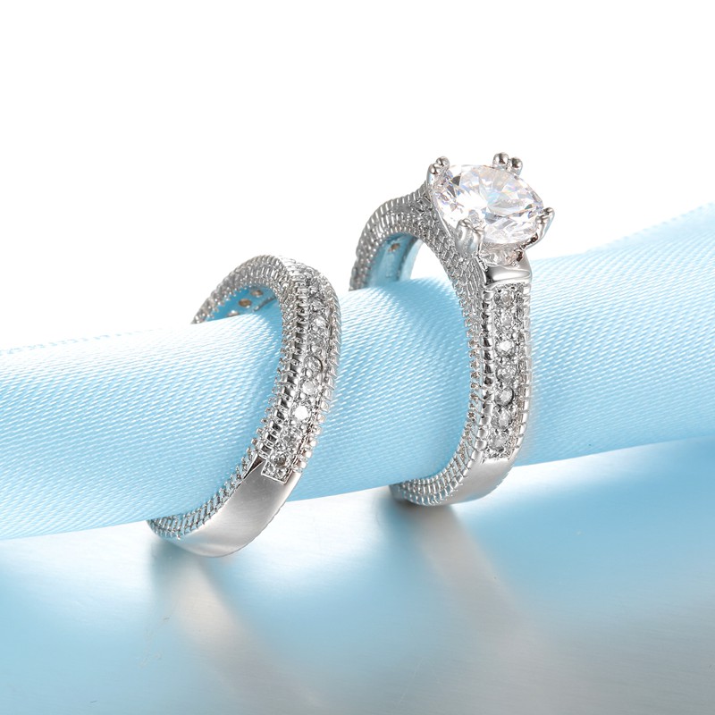 Elegant Wedding Engagement Cou - Couple Ring Set ulasan dan harga