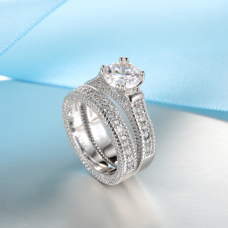 Elegant Wedding Engagement Cou - Couple Ring Set ulasan dan harga