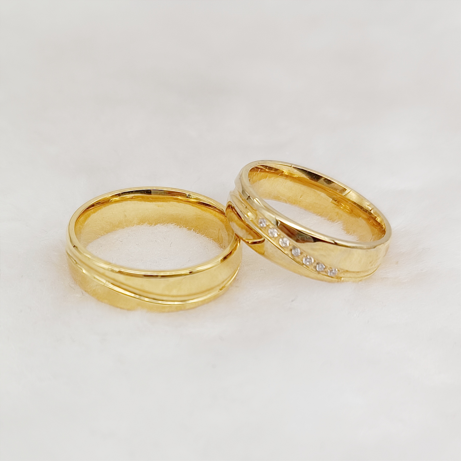 Western Shiny Lover's Couples  - Titanium Steel Ring ulasan dan harga