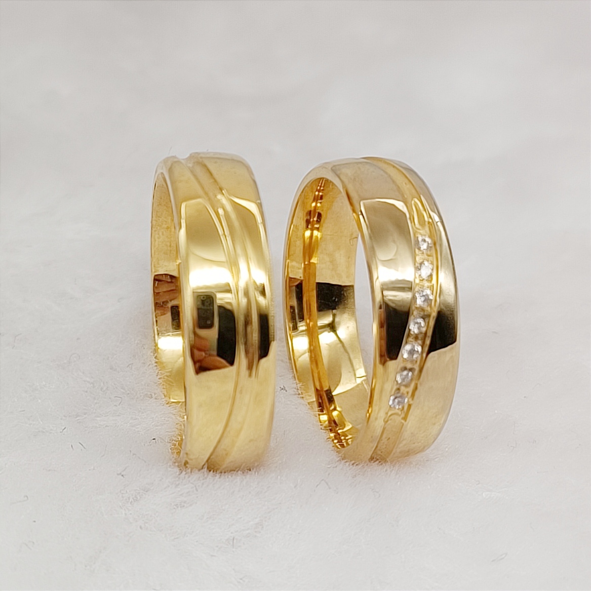 Western Shiny Lover's Couples  - Titanium Steel Ring ulasan dan harga