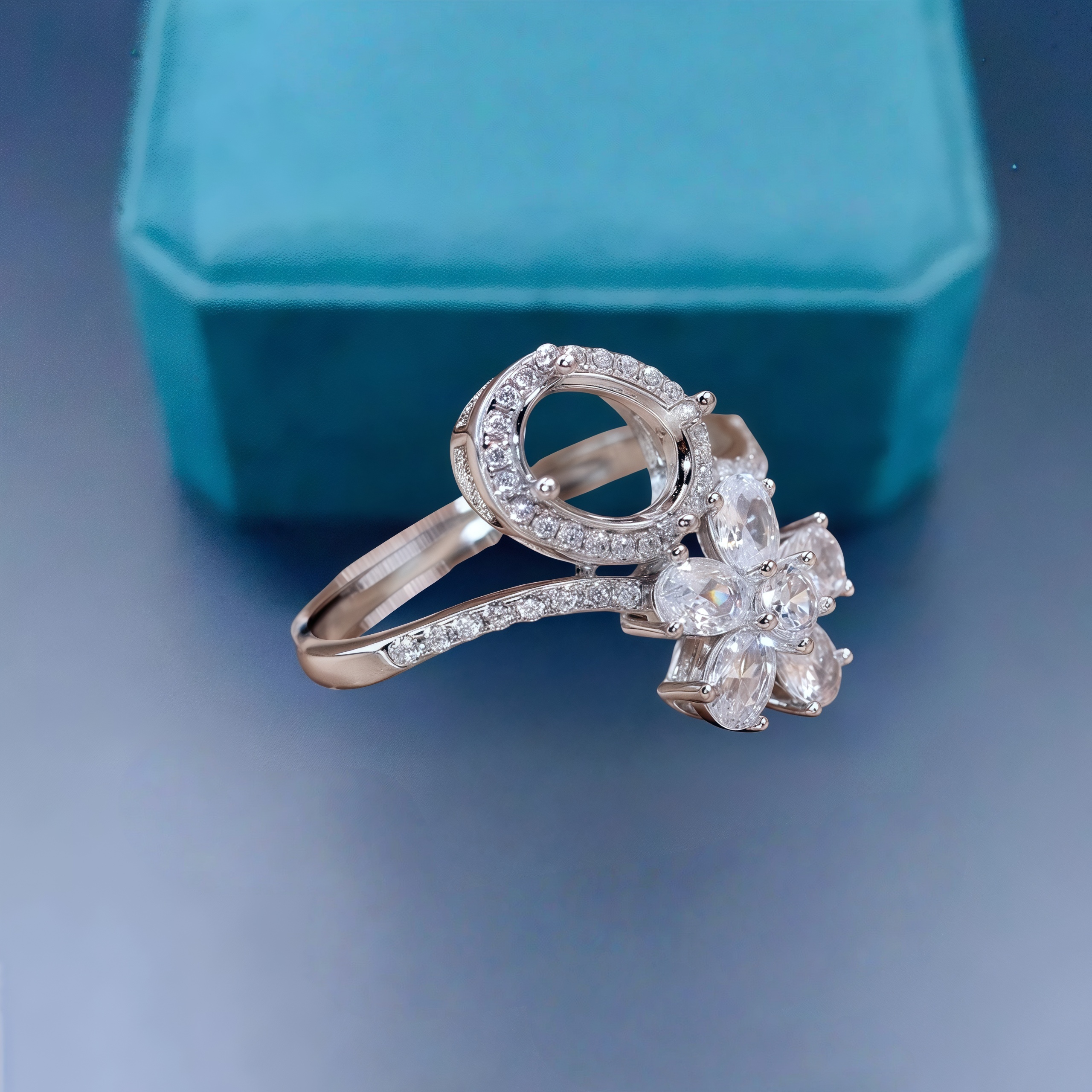 Setting 6*8mm Ellipse Stone DI - Sterling Silver Ring ulasan dan harga