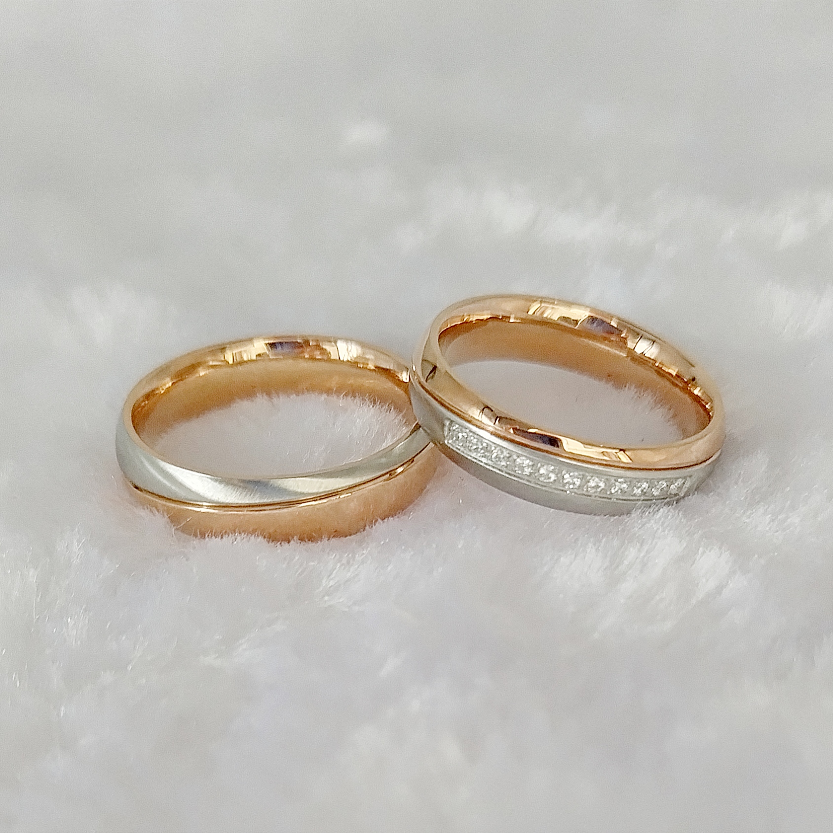 Designer Handmade 18K Rose Gol - Couple Ring Set ulasan dan harga