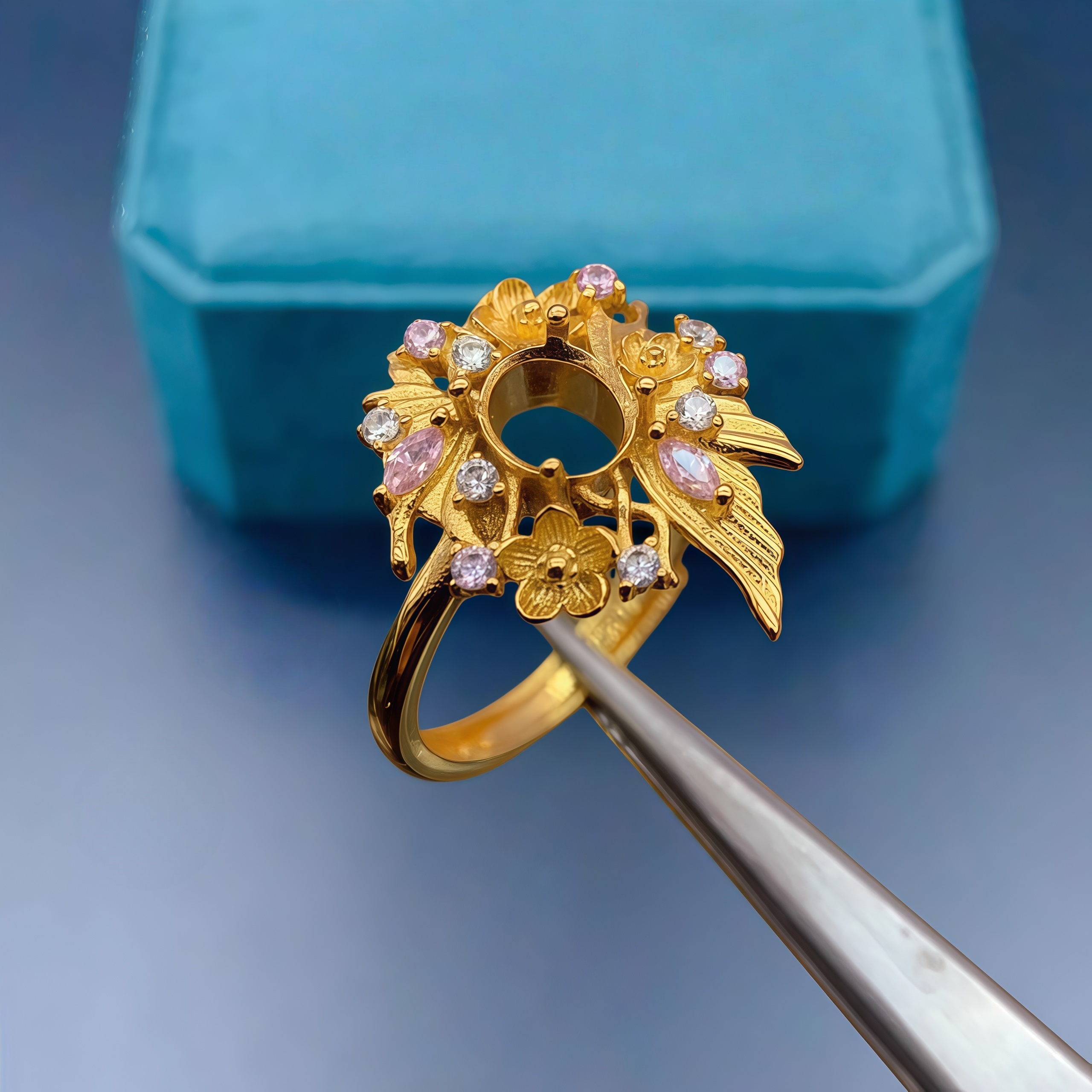 Fashion DIY Empty Ring Holder  - Sterling Silver Ring ulasan dan harga