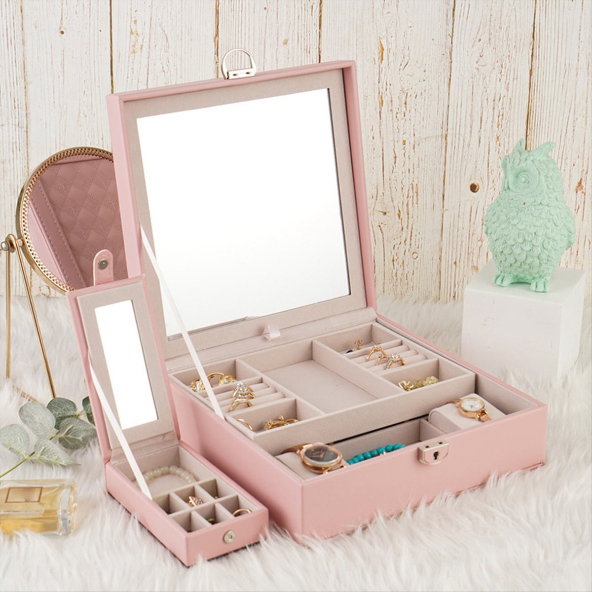 ABQR Girly Pink Jewelry Box Je - Jewelry & Watches Sp Z Oo Janów Lubelski ulasan dan harga