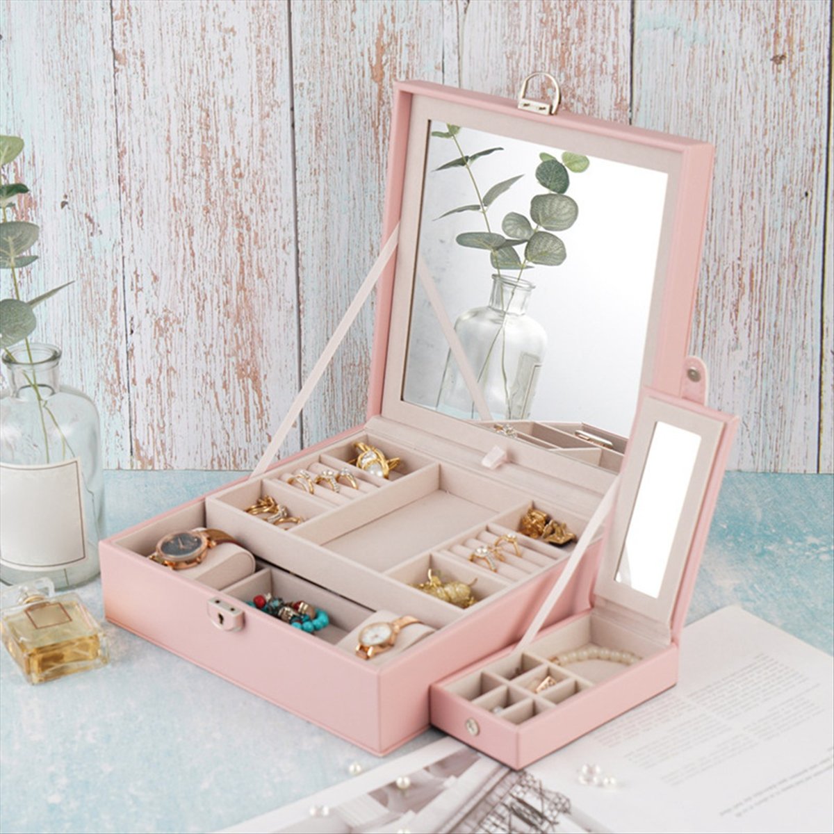 ABQR Girly Pink Jewelry Box Je - Jewelry & Watches Sp Z Oo Janów Lubelski ulasan dan harga