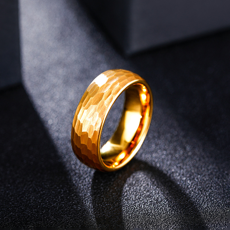 Hammered Multi-faceted Titaniu - Titanium Steel Ring ulasan dan harga