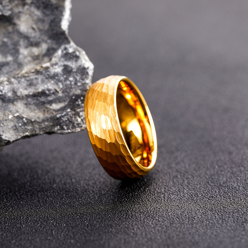 Hammered Multi-faceted Titaniu - Titanium Steel Ring ulasan dan harga