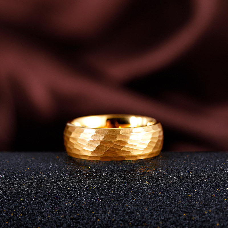 Hammered Multi-faceted Titaniu - Titanium Steel Ring ulasan dan harga