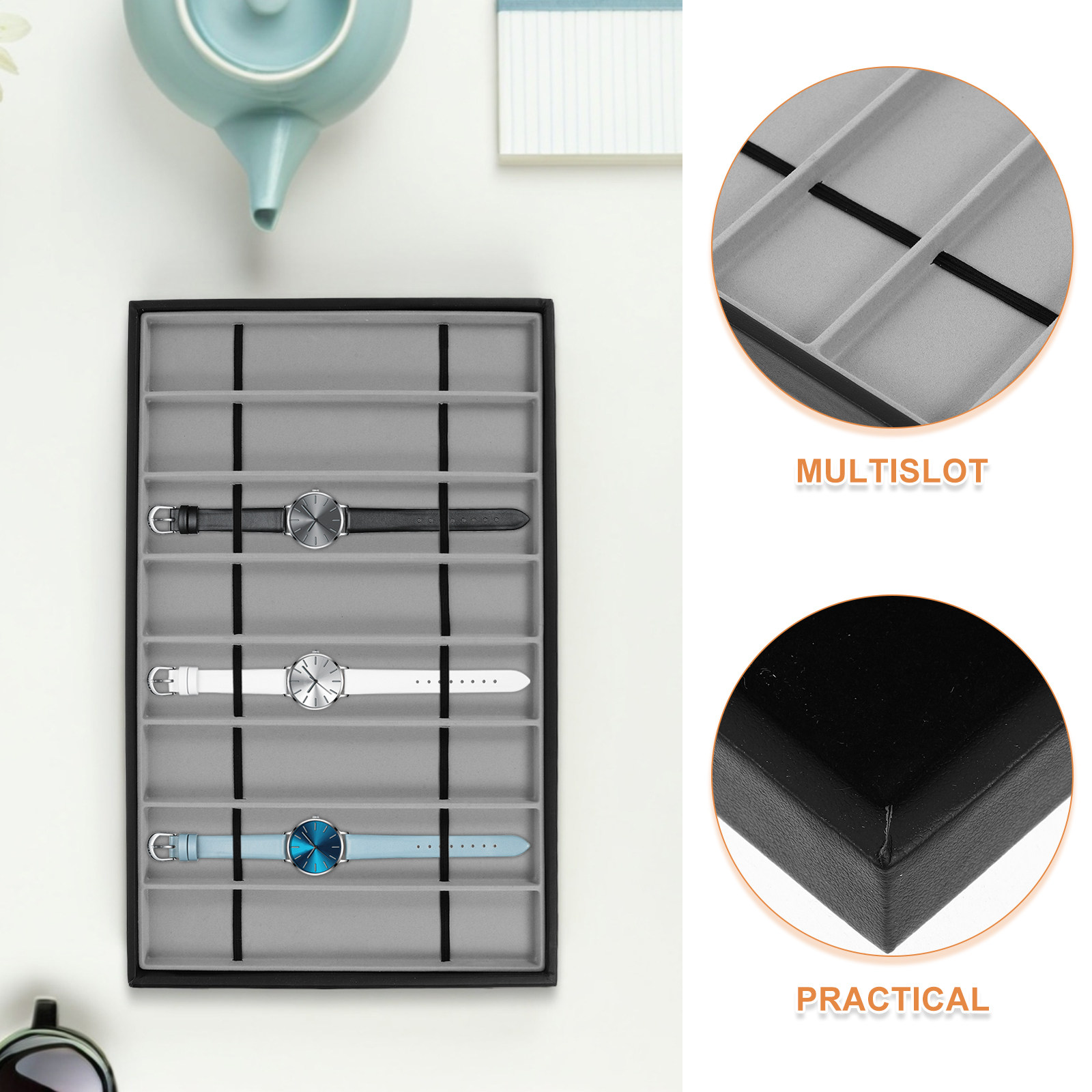 8-compartment Watch Storage Tr - Jewelry And Watches Exhibition ulasan dan harga