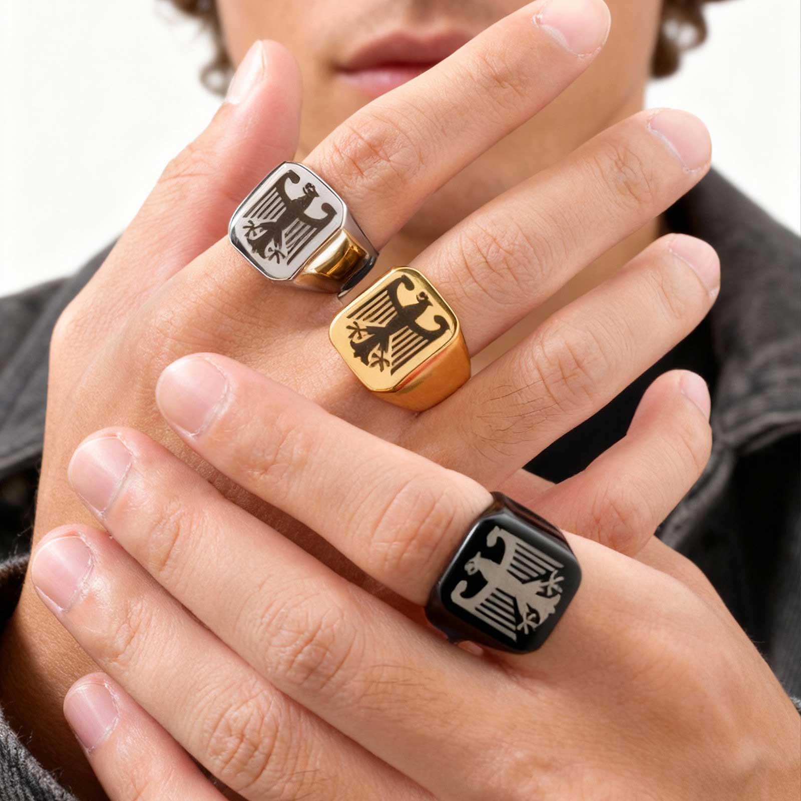 Custom Flying Hawk Eagle Ring  - Titanium Steel Ring ulasan dan harga