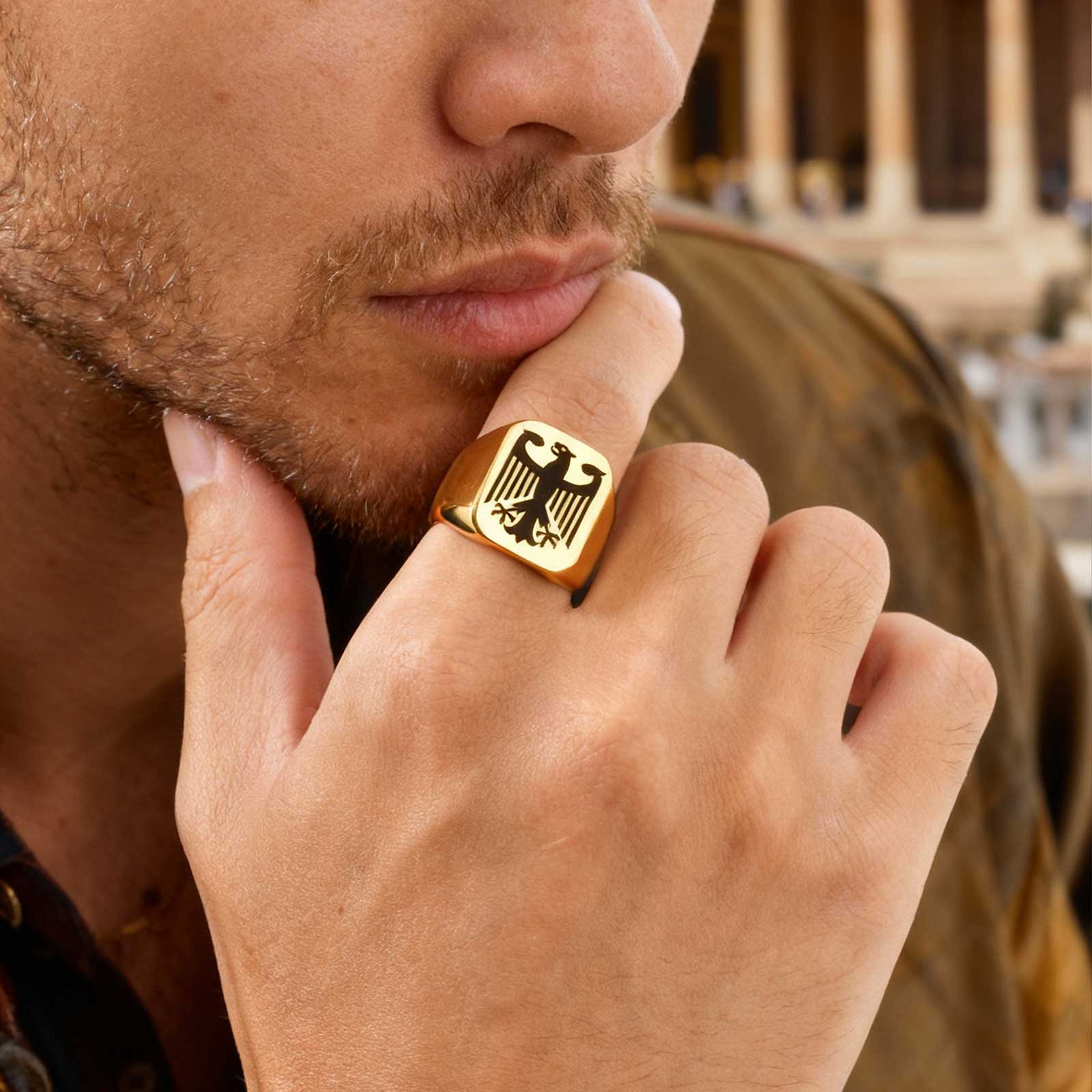 Custom Flying Hawk Eagle Ring  - Titanium Steel Ring ulasan dan harga