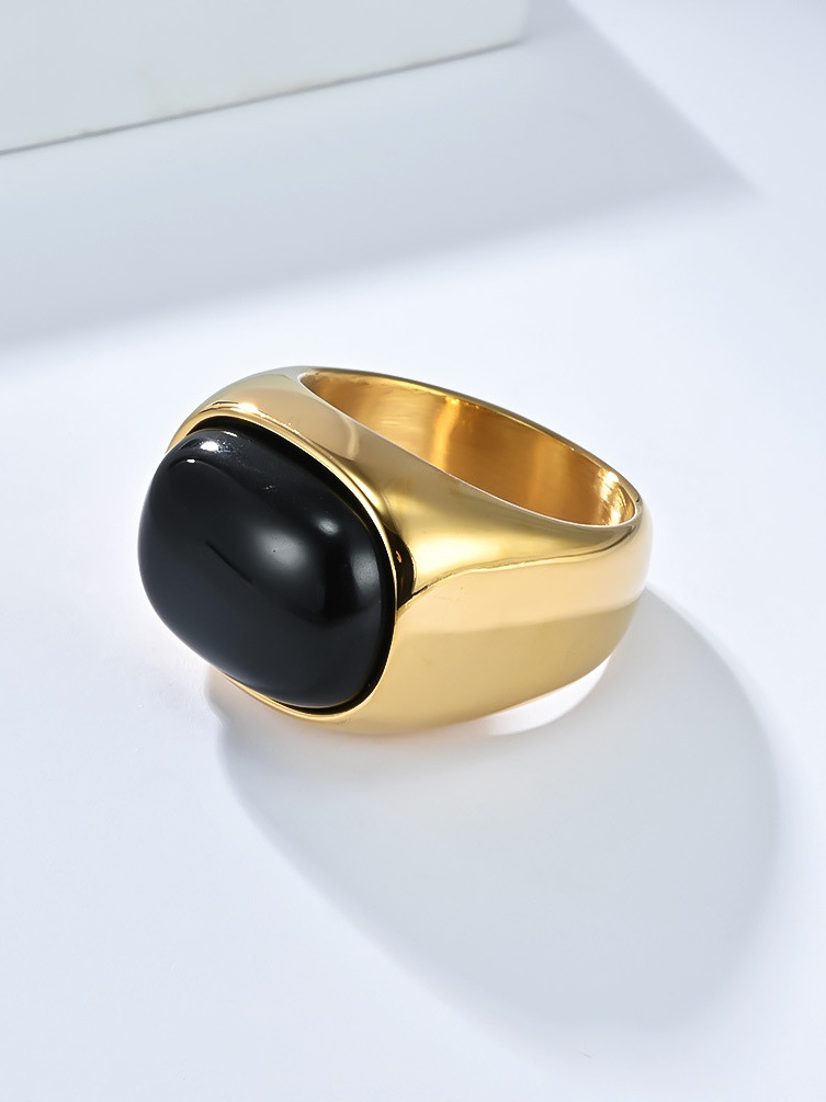  Retro Large Size 3 Gemstone T - Titanium Steel Ring ulasan dan harga