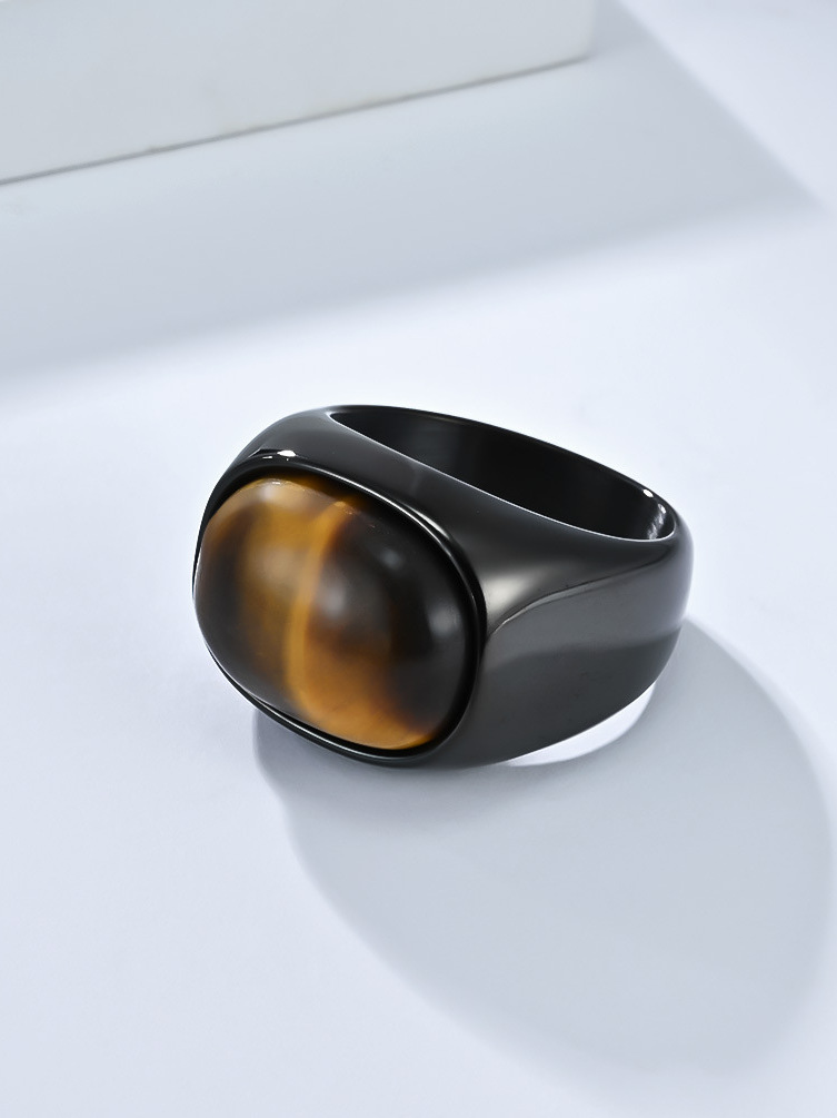  Retro Large Size 3 Gemstone T - Titanium Steel Ring ulasan dan harga
