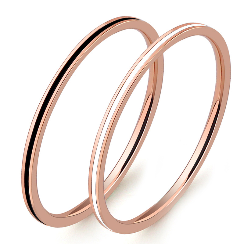 Titanium Steel Rose Gold Color - Titanium Steel Ring ulasan dan harga
