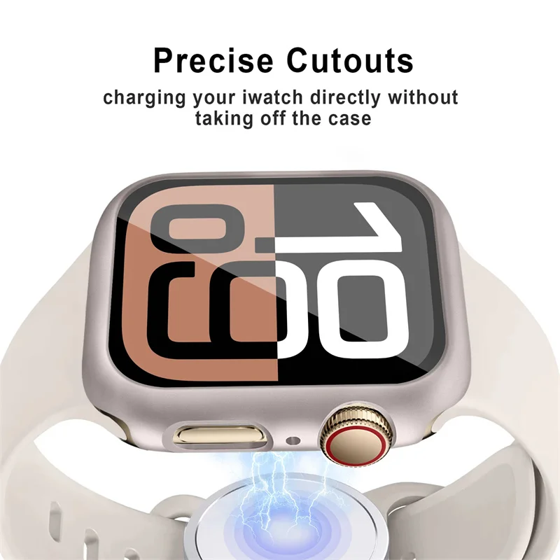 Tempered Glass+Cover For Apple - Jewelry Smart Watches ulasan dan harga