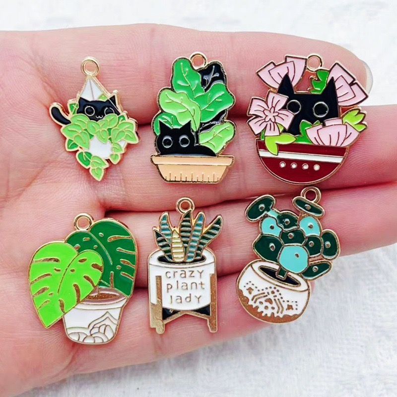 10pcs Cactus Plant Oil Drop Al - Jewelry & Watches Sp Z Oo Janów Lubelski ulasan dan harga