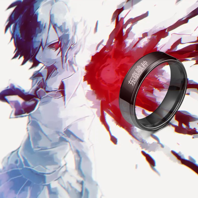 Anime Tokyo Ghoul Kinmu Kenyan - Titanium Steel Ring ulasan dan harga