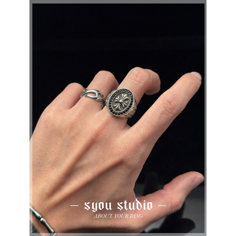 Full Diamond Cross Iris Titani - Titanium Steel Ring ulasan dan harga