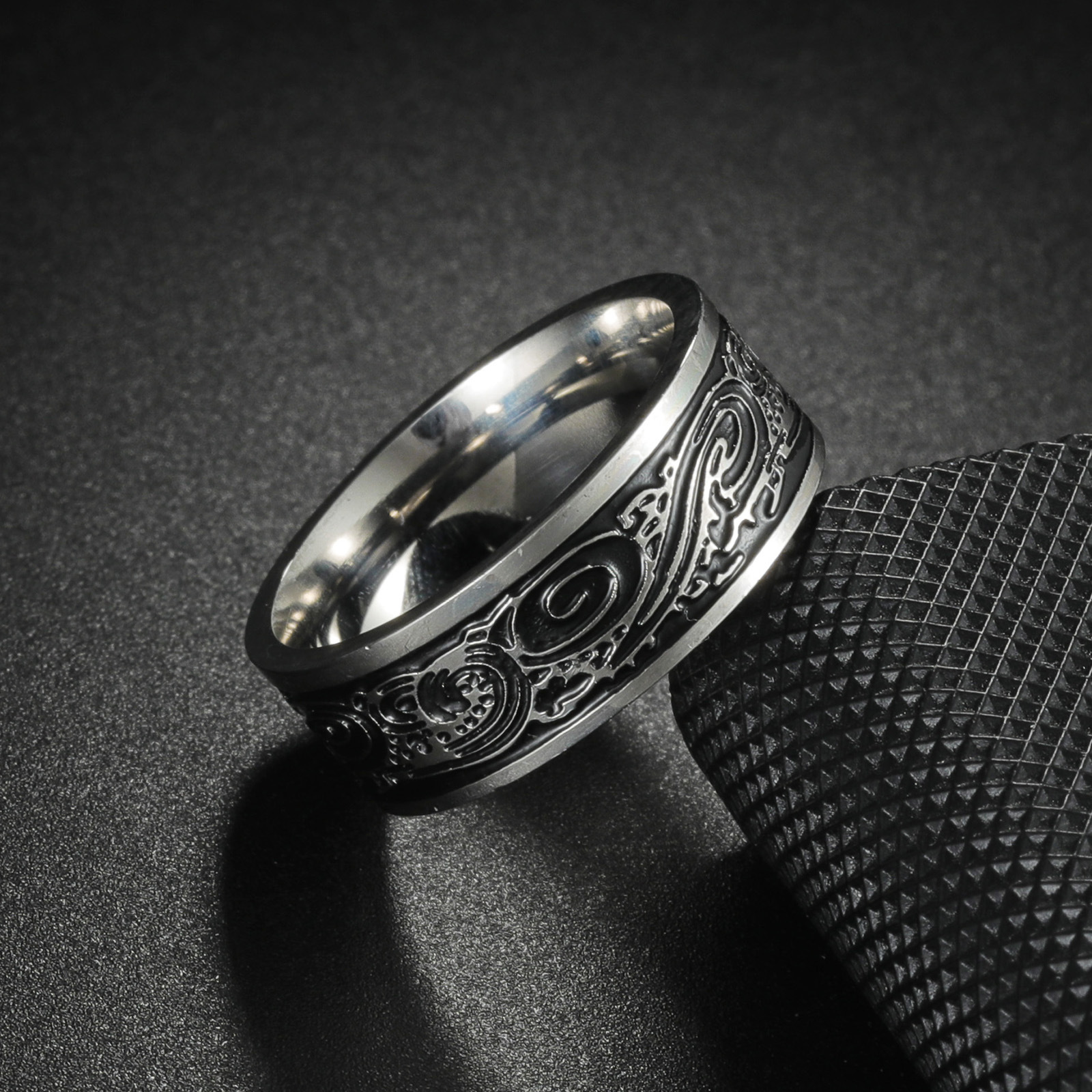 Retro Titanium Steel Ring With - Titanium Steel Ring ulasan dan harga