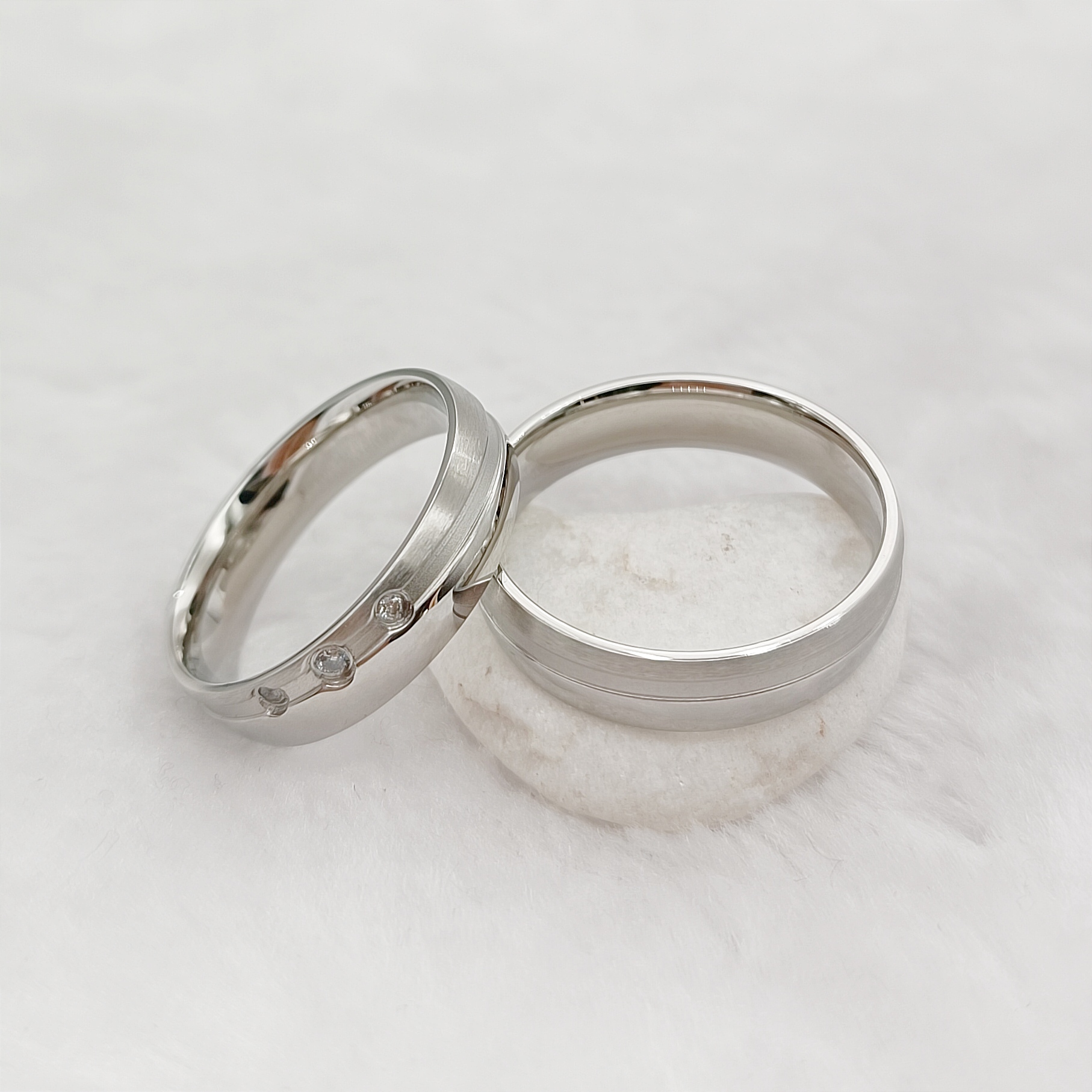Matching Wedding Bands for Ann - Titanium Steel Ring ulasan dan harga