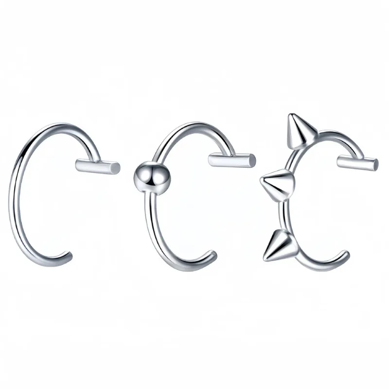 Titanium Steel C-Shaped Lip Ri - Titanium Steel Ring ulasan dan harga