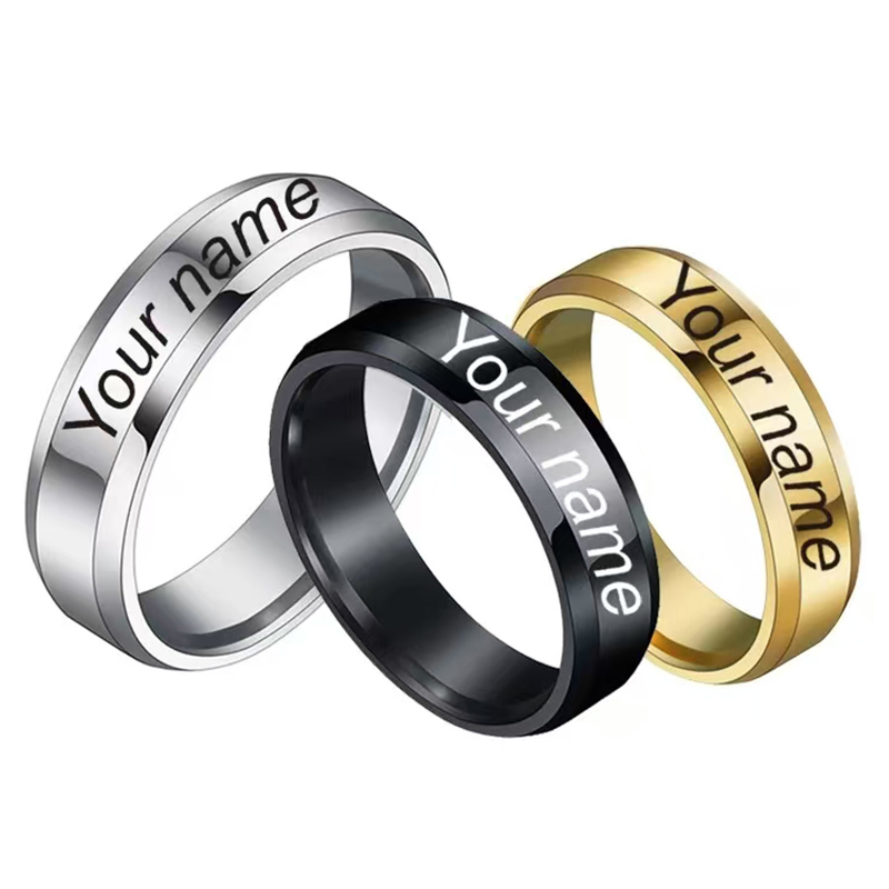Customized Rings Engraved With - Titanium Steel Ring ulasan dan harga