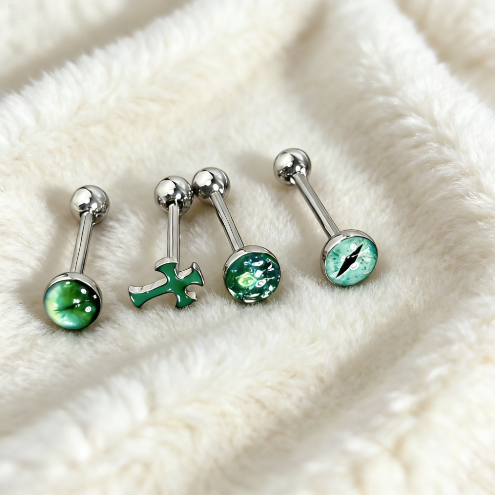 1Pc High-Quality Trendy Green  - Titanium Steel Ring ulasan dan harga