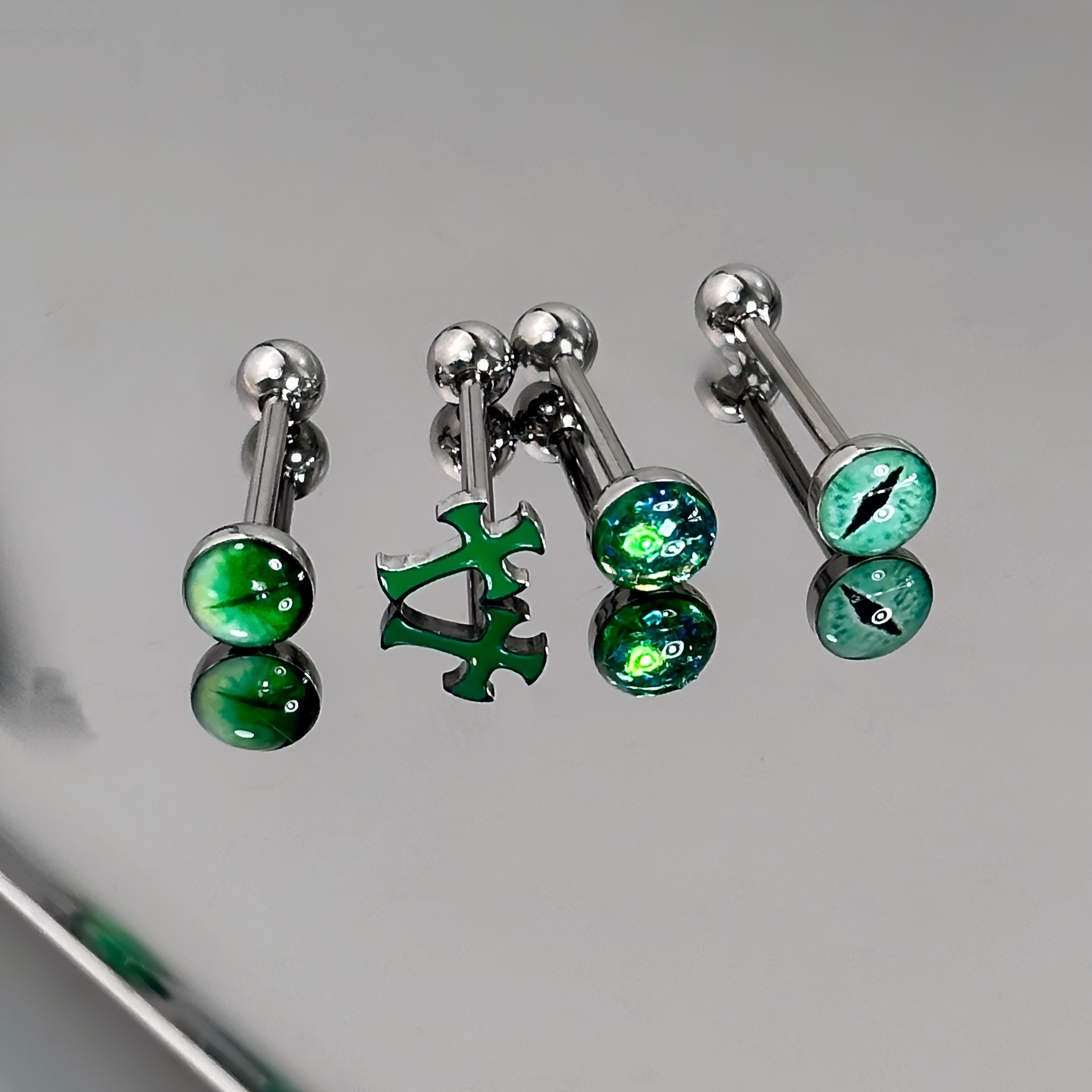 1Pc High-Quality Trendy Green  - Titanium Steel Ring ulasan dan harga