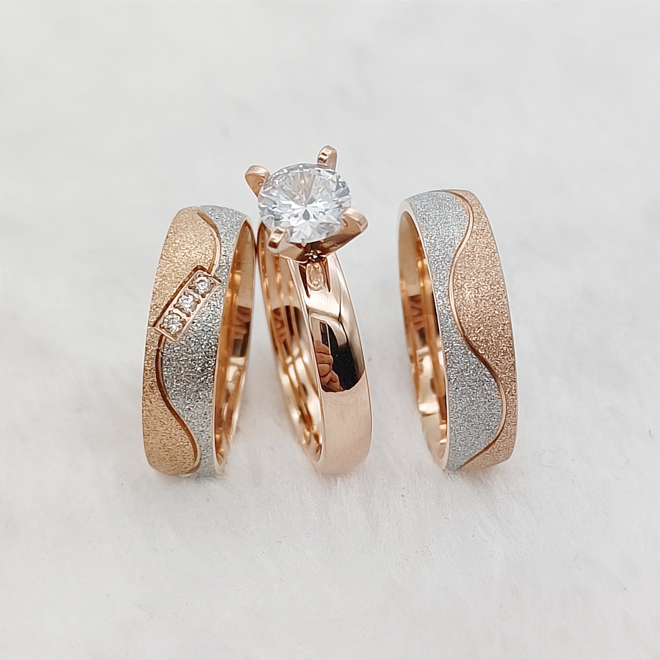 Proposal 3pcs Marriage Promise - Titanium Steel Ring ulasan dan harga