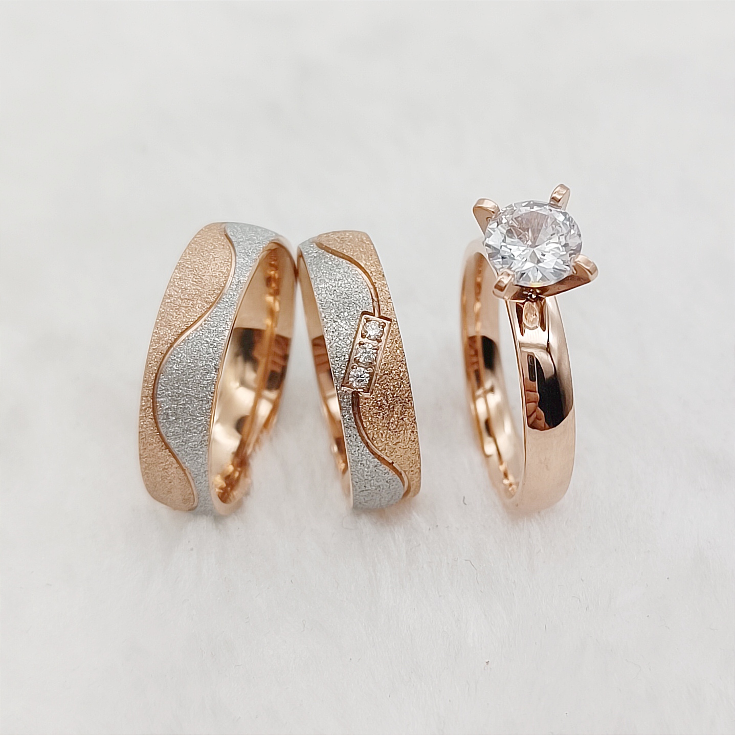 Proposal 3pcs Marriage Promise - Titanium Steel Ring ulasan dan harga