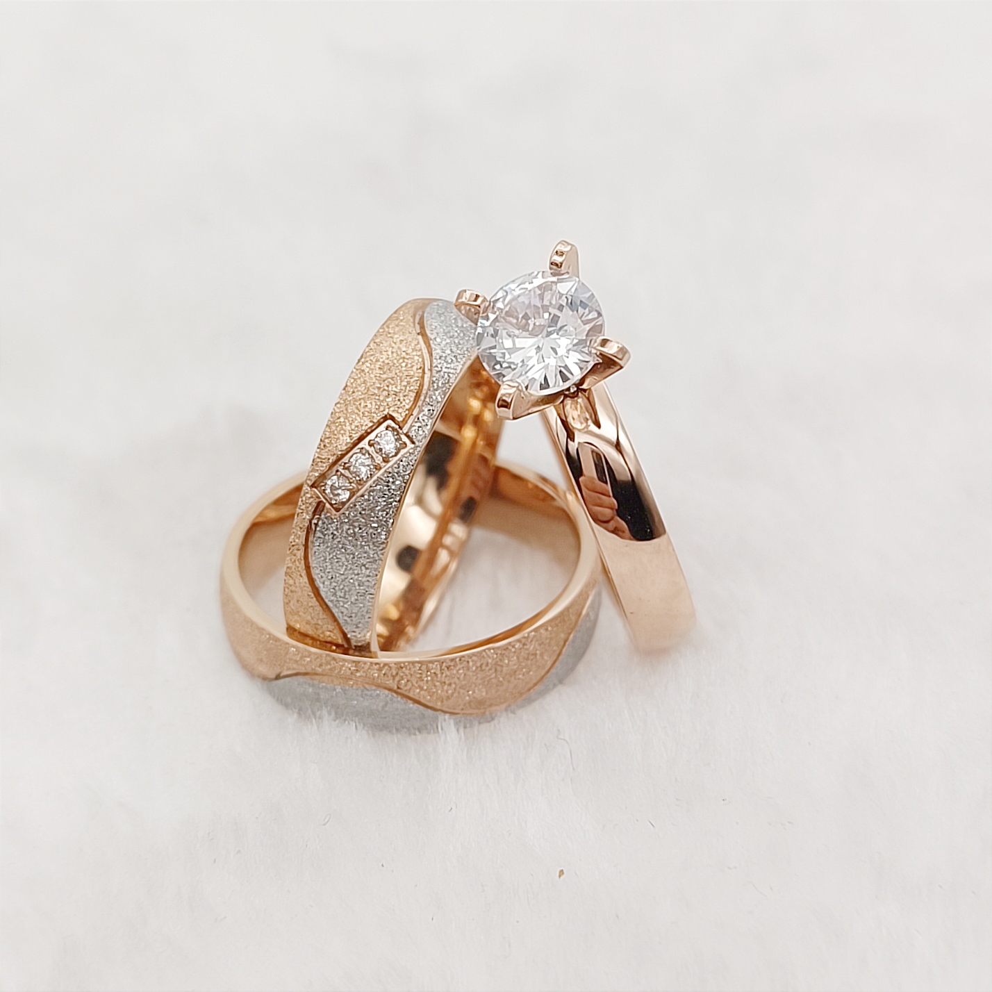 Proposal 3pcs Marriage Promise - Titanium Steel Ring ulasan dan harga