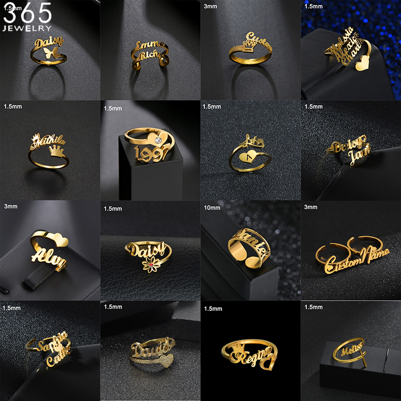 36 Styles Custom Name Ring For - Couple Ring Set ulasan dan harga