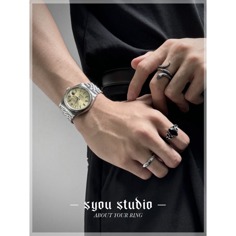 European and American Gemstone - Titanium Steel Ring ulasan dan harga