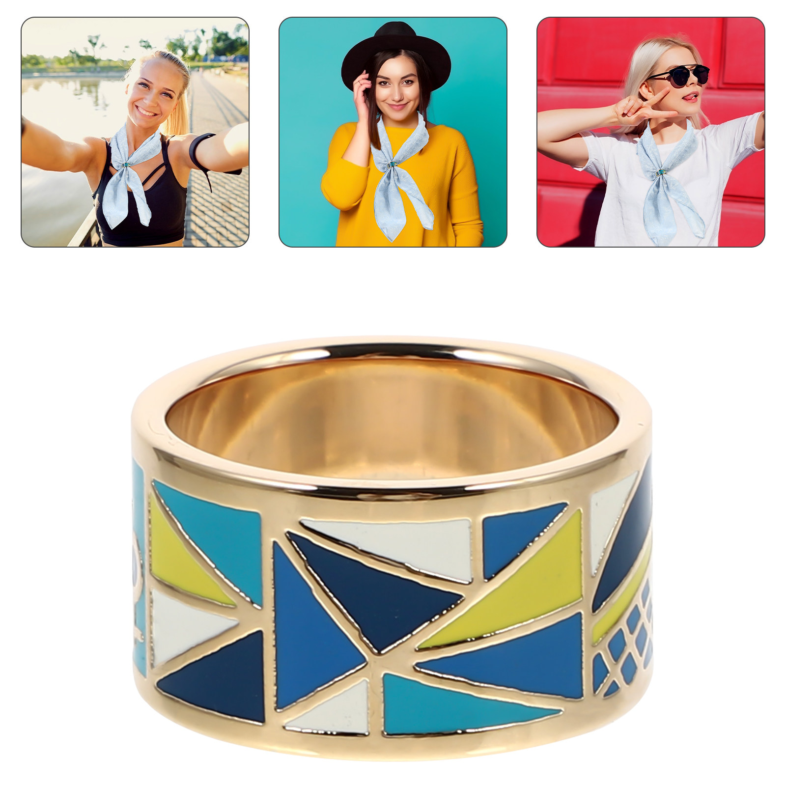 1Pcs Scarf Buckle Titanium Ste - Titanium Steel Ring ulasan dan harga