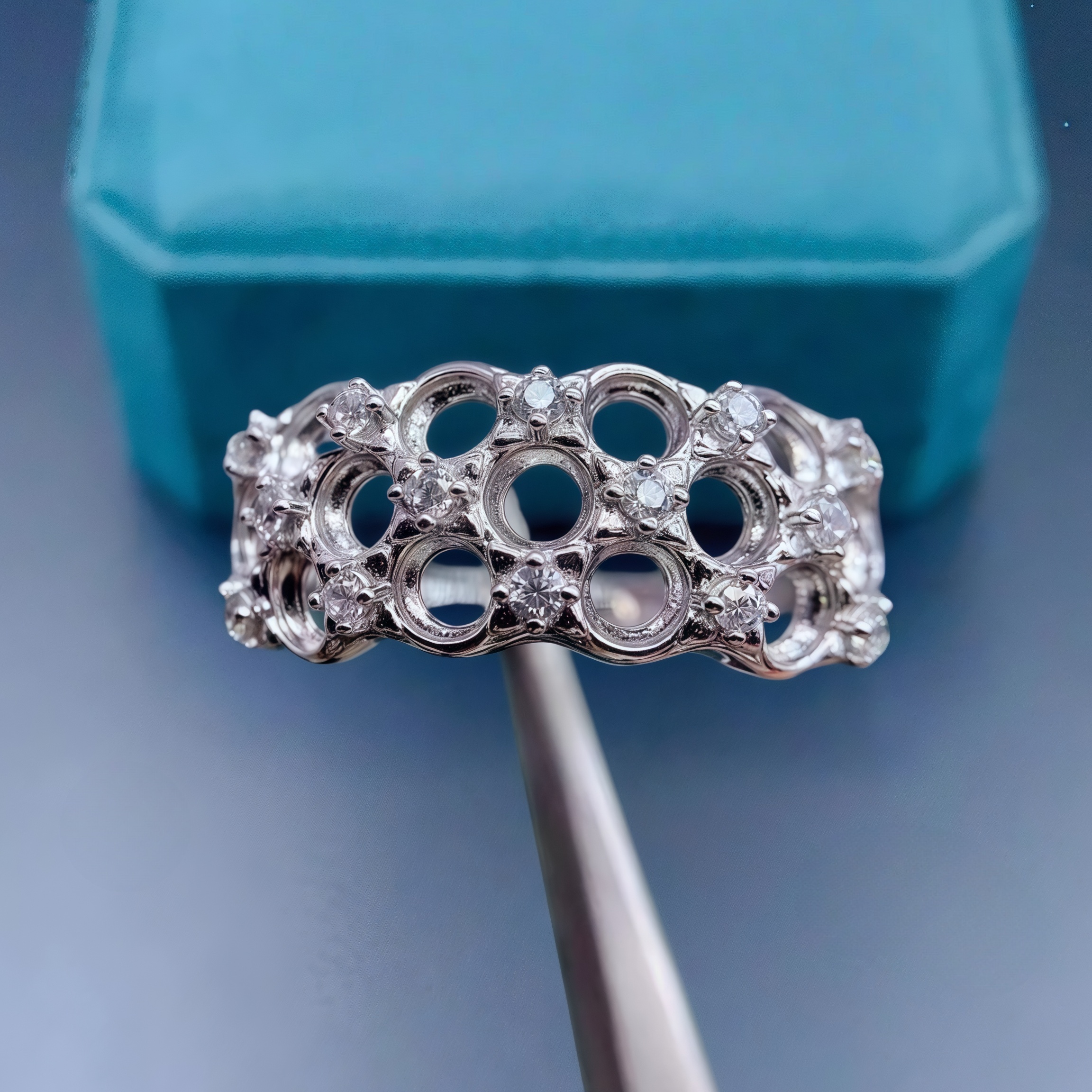 Setting 3mm Round Stone Fashio - Sterling Silver Ring ulasan dan harga
