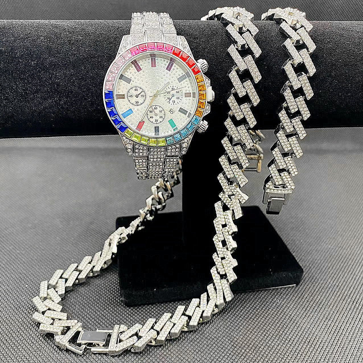 3PCS Hip Hop Mens Women Jewelr - Best Jewelry Watches For Women ulasan dan harga